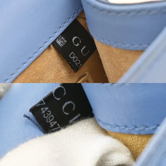 GUCCI Logo Sylvie Chain Mini Shoulder Bag Leather Blue GHW Italy 15EF777 - Picture 14 of 14